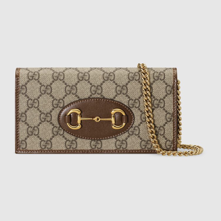621892.92TCG.8563.001.100.0000.Light Gucci Horsebit 1955 wallet with chain